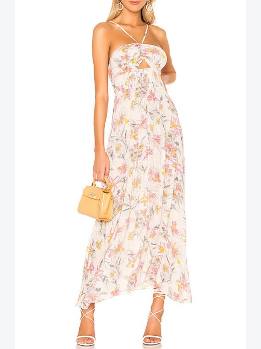 Free people intimately one step ahead floral bandeau smocked maxi dress sz s